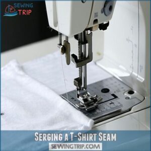 Serging a T-Shirt Seam