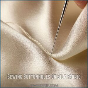 Sewing Buttonholes on Silk Fabric