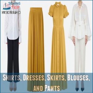 Shirts, Dresses, Skirts, Blouses, and Pants