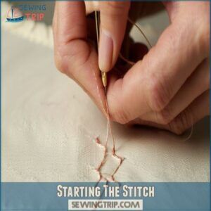 Starting The Stitch Starting The Stitch