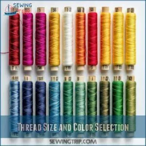 Thread Size and Color Selection