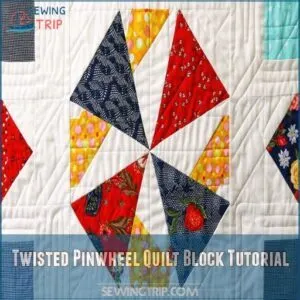 Twisted Pinwheel Quilt Block Tutorial