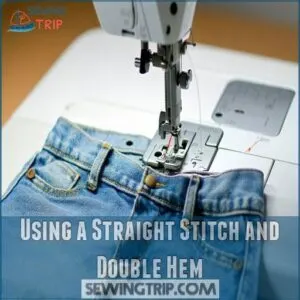 Using a Straight Stitch and Double Hem