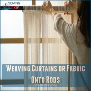 Weaving Curtains or Fabric Onto Rods