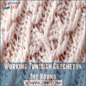 Working Tunisian Crochet in The Round