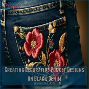 Creating Decorative Pocket Designs on Black Denim