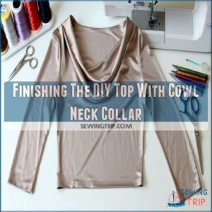 Finishing The DIY Top With Cowl Neck Collar