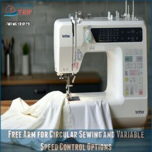 Free Arm for Circular Sewing and Variable Speed Control Options