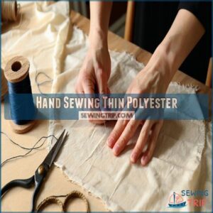 Hand Sewing Thin Polyester