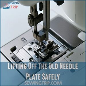 Lifting Off The Old Needle Plate Safely