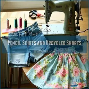 Pencil Skirts and Upcycled Shorts