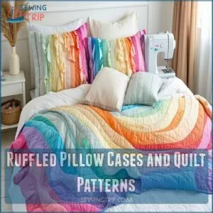 Ruffled Pillow Cases and Quilt Patterns