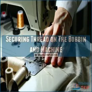 Securing Thread on The Bobbin and Machine