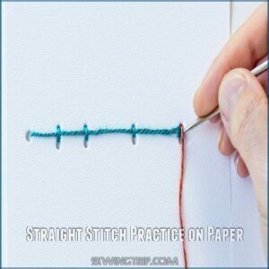 Straight Stitch Practice on Paper Straight Stitch Practice on Paper