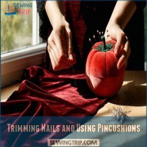 Trimming Nails and Using Pincushions Trimming Nails and Using Pincushions
