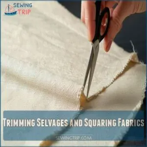 Trimming Selvages and Squaring Fabrics