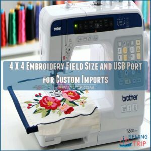 4 X 4 Embroidery Field Size and USB Port for Custom Imports