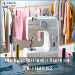 Automatic Buttonhole Maker and Other Features