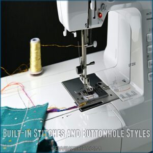 Built-in Stitches and Buttonhole Styles