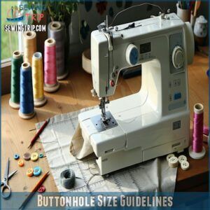 Buttonhole Size Guidelines Buttonhole Size Guidelines
