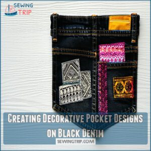 Creating Decorative Pocket Designs on Black Denim