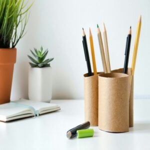 Eco-Friendly Toilet Paper Roll Pencil Organizers