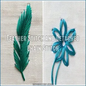 Feather Stitch and Detached Chain Stitch