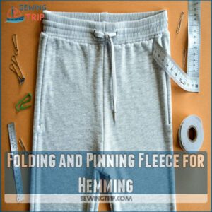 Folding and Pinning Fleece for Hemming