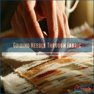 Guiding Needle Through Fabric