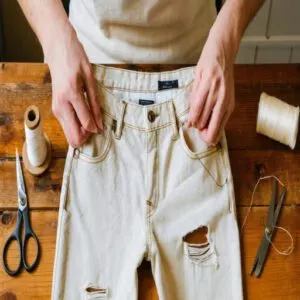 how to hand sew a seam on pants