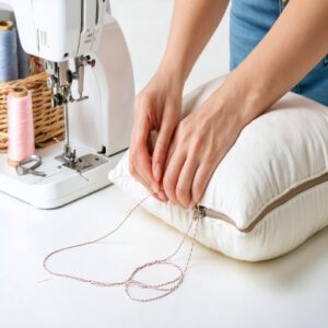 how to sew a zipper in a pillow by hand