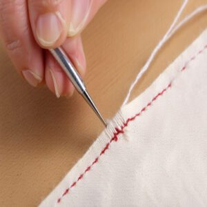 Inserting The Point Under The Stitch