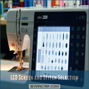 LCD Screen and Stitch Selection