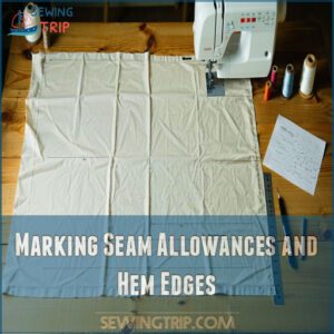 Marking Seam Allowances and Hem Edges