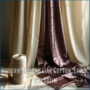 Modern Options Like Cotton, Linen, and Satin