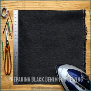 Preparing Black Denim for Sewing