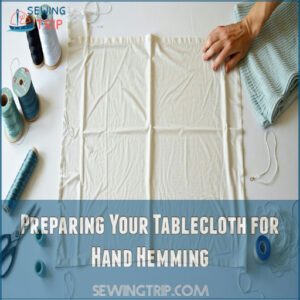 Preparing Your Tablecloth for Hand Hemming