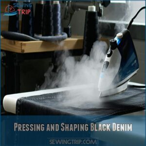 Pressing and Shaping Black Denim