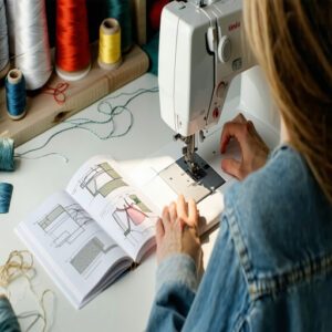 Referencing The Sewing Machine Manual for Specific Instructions