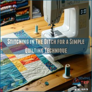 Stitching in The Ditch for a Simple Quilting Technique