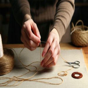 Threading and Knotting The Needle