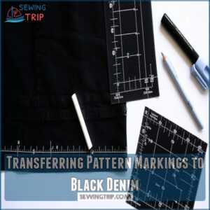 Transferring Pattern Markings to Black Denim