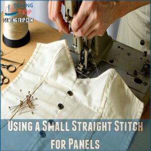 Using a Small Straight Stitch for Panels