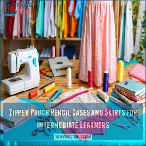 Zipper Pouch Pencil Cases and Skirts for Intermediate Learners