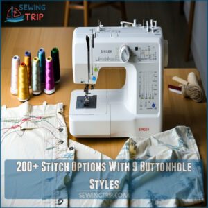 200+ Stitch Options With 9 Buttonhole Styles