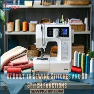 67 Built-in Sewing Stitches and 98 Stitch Functions