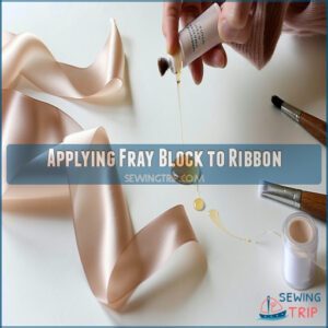 Applying Fray Block to Ribbon