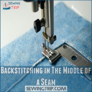 Backstitching in The Middle of a Seam