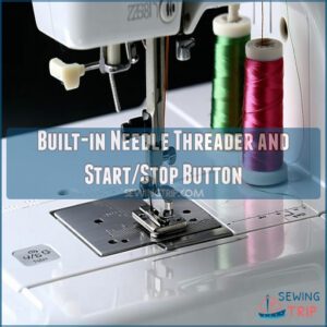 Built-in Needle Threader and Start/Stop Button