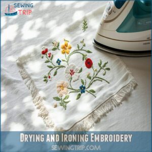 Drying and Ironing Embroidery